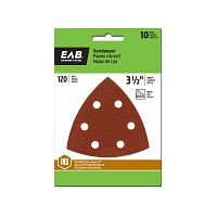 3 1/2" x 120 Grit Sandpaper  (10 Pack)  Industrial Oscillating Accessory Recyclable 